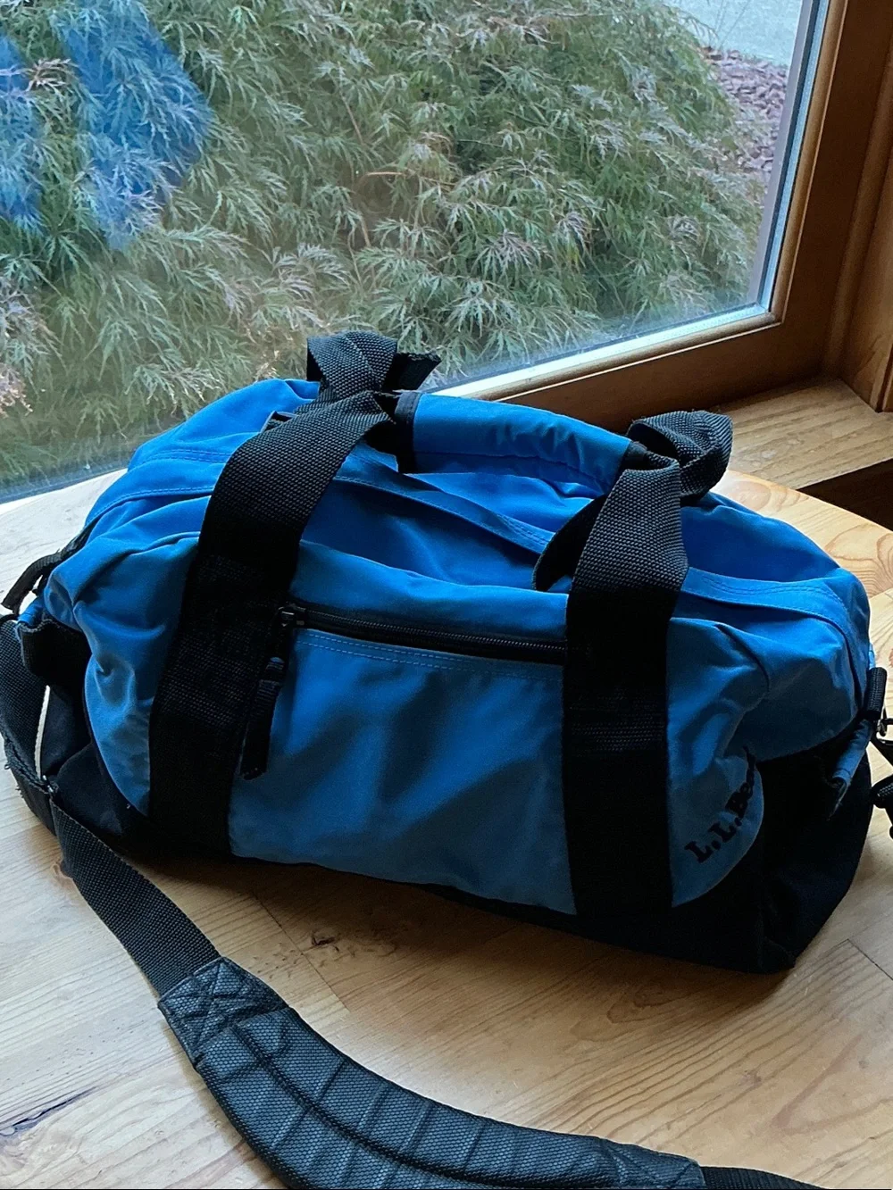 L.L. Bean Small Blue and Black Duffel